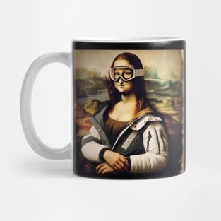 Mona Lisa Inspired - Funny Skiing Mug